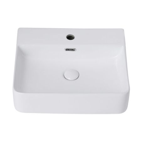 Раковина керамическая Abber RECHTECK AC2203 50х40 накладная цвет белый 1 отверстие под смеситель