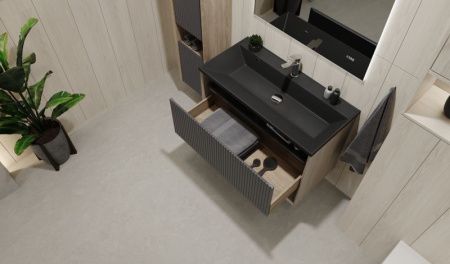 Тумба под раковину Jorno TOSSONY Toss.01.90/P/DS-A/JR 90х40 подвесная цвет черный