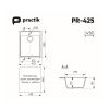 Кухонная мойка Practik PR-425 PR-M-425-004 45х50 цвет черный поверхность глянцевая