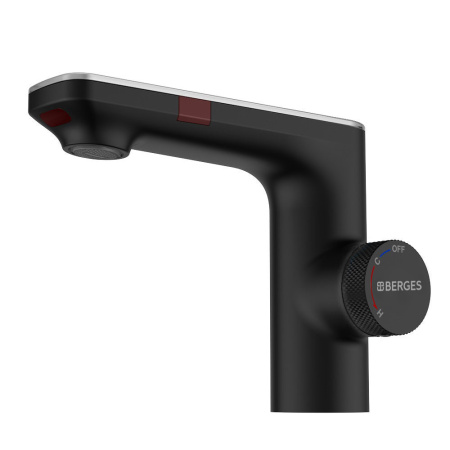 Смеситель сенсорный Berges MORANS 76002 на раковину/столешницу черный матовый с термостатом