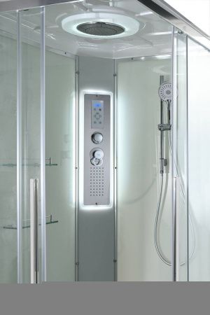 Душевая кабина AvaCan K K2010LED 100х100 прямоугольная с крышей ориентация универсальная