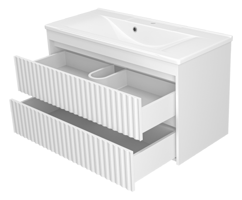 Тумба под раковину Brevita Balaton BAL-06100-01-01П2Я 98х44х54 подвесная - фото 4