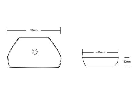 Раковина из сантехнического фарфора Cerutti SPA CR7070 60х40 накладная цвет белый без отверстий под смеситель