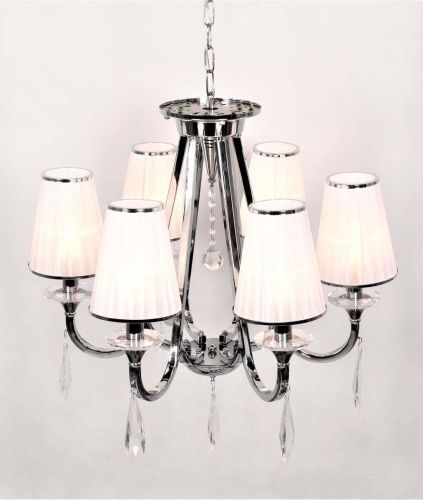 Люстра подвесная Lumina Deco Milesia (Милесиа) LDP 8926-6 WT+CHR - фото 3