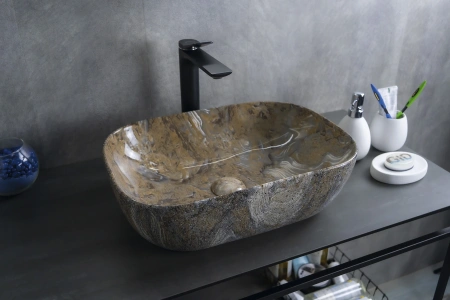 Раковина керамическая Gid Geométrico 54474 50х30 накладная цвет многоцветный без отверстий под смеситель