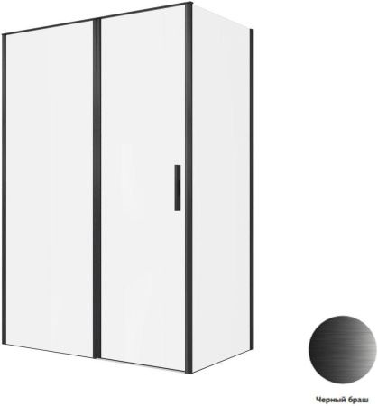 Душевой уголок Allen Brau Priority 3.31036.BBA + 3.31042.BBA 140х80 стекло прозрачное профиль черный без поддона