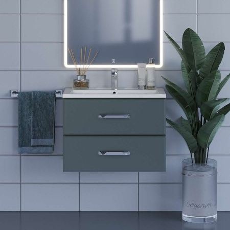 Тумба под раковину Uperwood Foster 291020521 70х50 подвесная цвет серый