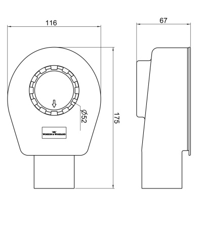 Сифон для душевого трапа Wonzon & Woghand WW-651009 черный