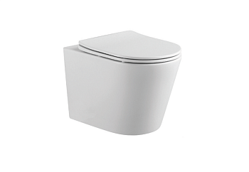 Унитаз подвесной Aquatek ВЕГА AQ1904T-00 белый с сиденьем микролифт безободковый смыв торнадо