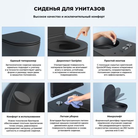 Унитаз подвесной Wellsee Chalice Perfection 182609001 черный с сиденьем микролифт безободковый смыв торнадо