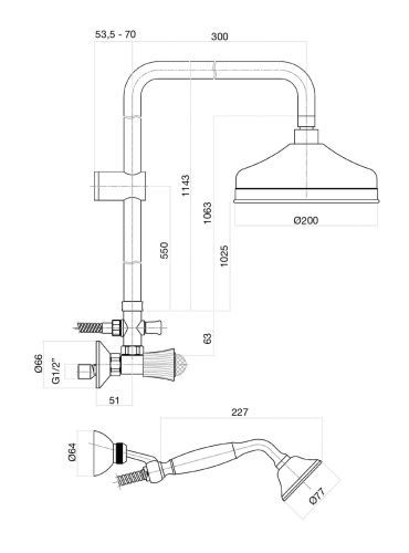 Душевая стойка Fiore 13CR0620 настенная цвет хром - фото 3