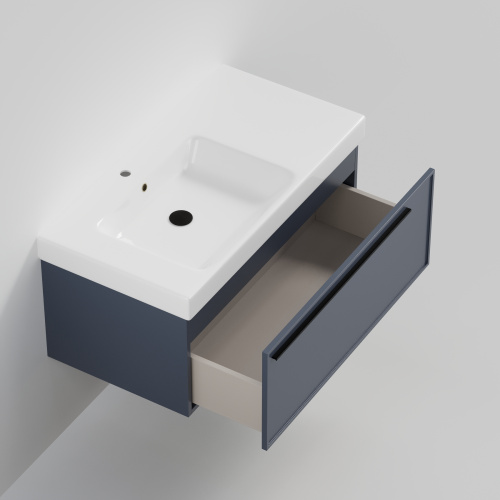 Тумба с раковиной La Fenice ELBA NFNC-01-ELB-BG-90-3-90L 91х36х49 подвесная цвет синий - фото 2