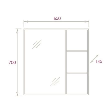 Зеркало-шкаф Onika Девис 206542 70х70 подвесной цвет серый