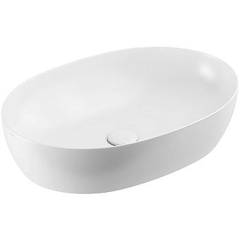 Раковина из сантехнического фаянса Azzurra ELEGANCE ELLA060400C0BI/(ECI60 bi*0) 60х40 накладная цвет белый без отверстий под смеситель