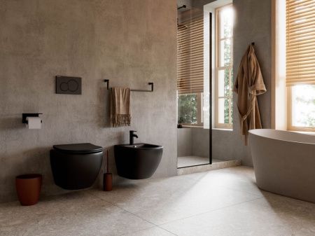 Унитаз подвесной Ceramica Nova METROPOL CN4002MB черный с сиденьем микролифт безободковый душевой смыв