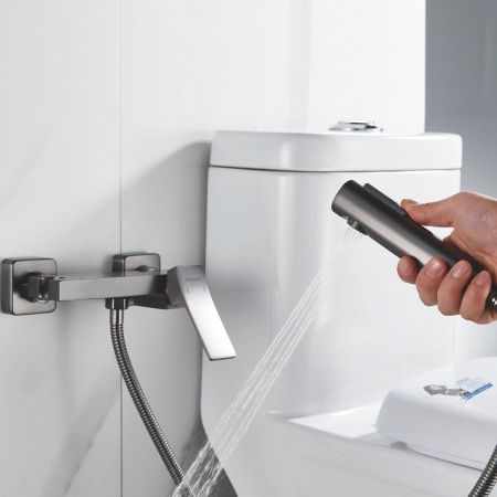 Гигиенический душ со смесителем Shevanik S4005T-1 оружейная сталь