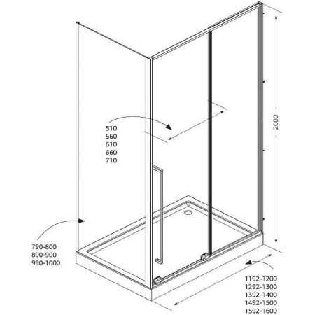 Душевой уголок Allen Brau Fantasy 3.11008.00 + 3.11011.00 140х80 стекло прозрачное профиль хром без поддона