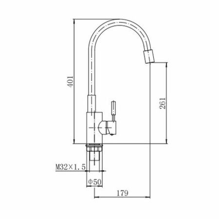 Смеситель для кухни Fashun A4053+B01 на мойку хром/синий