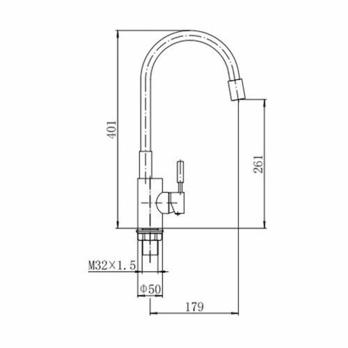 Смеситель для кухни Fashun A4053+B07 на мойку хром/серый - фото 3