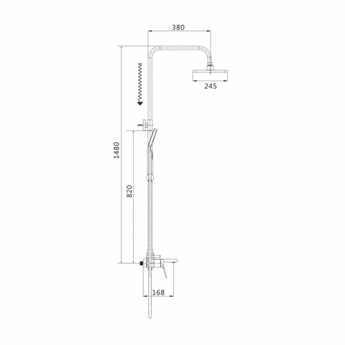 Душевая стойка Shevanik S8336 настенная цвет хром - фото 3