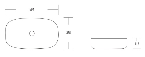 Раковина из сантехнического фарфора MILLEAU MIEL MU0045A-GW 51х38 накладная цвет белый глянцевый без отверстий под смеситель - фото 2