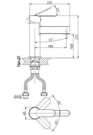 Смеситель Rush Tenerife TE2835-11 на раковину хром
