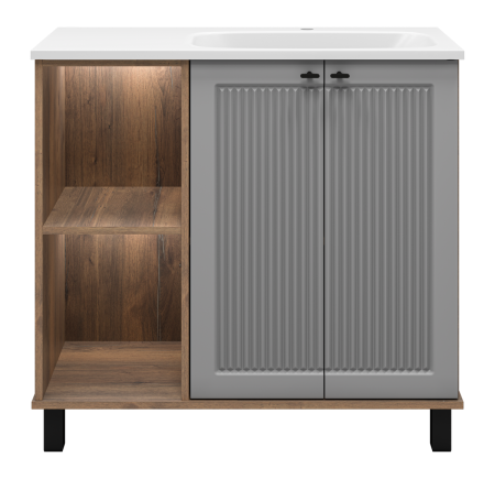 Тумба под раковину Brevita Lumus LUM-06090-0842ЯP 90х40 напольная цвет серый/коричневый