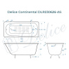 Ванна чугунная Delice Continental DLR230626-AS 160х70 пристенная прямоугольная без ножек с антискользящим покрытием