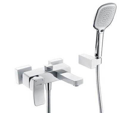 Смеситель для ванны и душа WasserKRAFT Aller 1060 WHITE 1061W настенный белый/хром