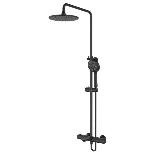 Душевая стойка Azario Galaxy AZ-67B47EV1(PA)-1DC1J19A-ZH3394A-HB1153PA настенная цвет черный матовый