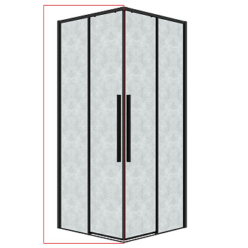 Душевая дверь Grossman Galaxy 1/2.K33.01.10.21.02 100х195 стекло текстурное профиль черный матовый