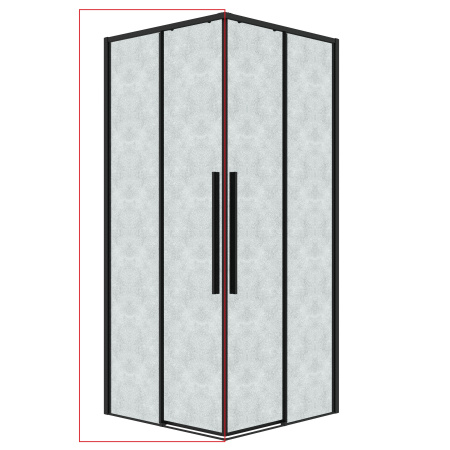 Душевая дверь Grossman Galaxy 1/2.K33.01.10.21.02 100х195 стекло текстурное профиль черный матовый