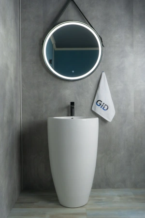 Раковина керамическая Gid Autonomo 81106 49х49 напольная цвет белый 1 отверстие под смеситель