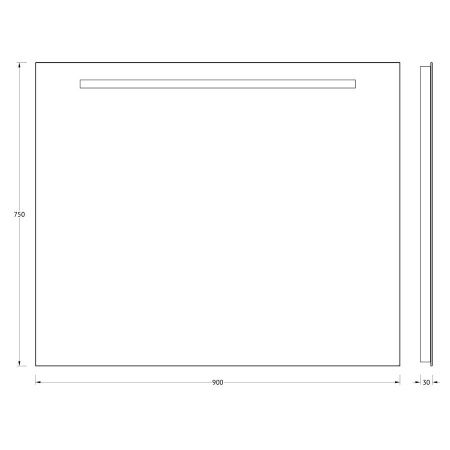 Зеркало Evoform Lumline BY 2006 90х80 подвесное