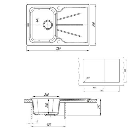 Кухонная мойка Uperwood Quartz Premium UPD-04 3910202113 80х50 цвет бежевый поверхность матовая