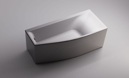 Ванна из литьевго мрамора Astra-Form Скат 01010015 170х75 пристенная асимметричная с ножками