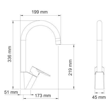Смеситель для кухни Wasserkraft Leine 3500 3507 на мойку хром