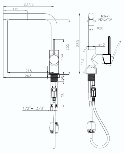 Смеситель для кухни Rivelato 9022203 topazio cromo на мойку хром/бежевый - фото 3