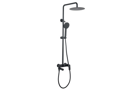 Душевая стойка Aquatek ВЕГА AQ2040MB настенная цвет черный матовый