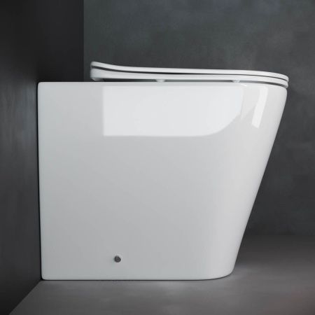Унитаз приставной Ceramica Nova HIGHLIGHT CN1812 белый с сиденьем микролифт безободковый душевой смыв
