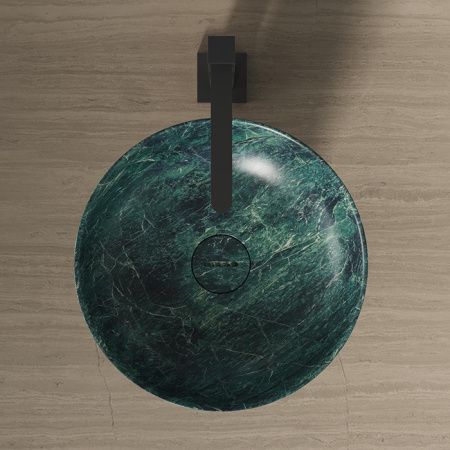 Раковина из искусственного камня Dea Design Marble DD1547 500 SG 50х50 напольная цвет зеленый/черный без отверстий под смеситель