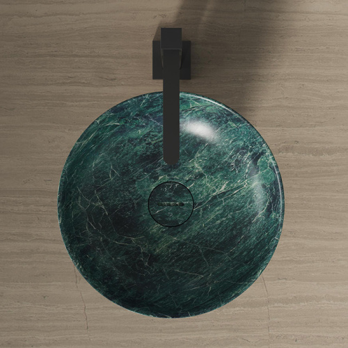Раковина из искусственного камня Dea Design Marble DD1547 500 SG 50х50 напольная цвет зеленый/черный без отверстий под смеситель - фото 2