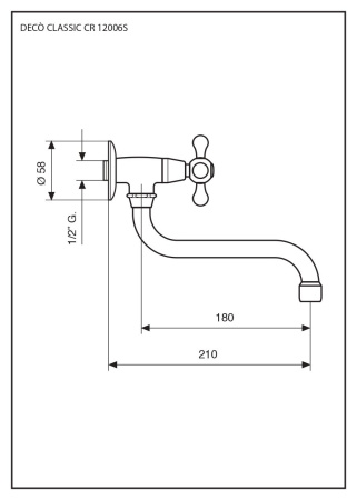 Смеситель для кухни Emmevi Deco Classic 12006S/BR настенный бронза
