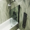 Душевая шторка на ванну Maybah Glass MGV-787-6 70х140 стекло тонированное профиль черный ориентация универсальная