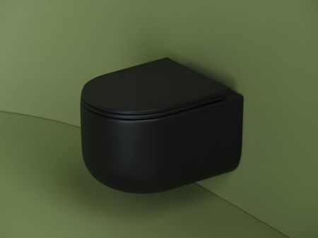 Унитаз подвесной Ceramica Nova ULMA CN4006MB черный с сиденьем микролифт безободковый душевой смыв