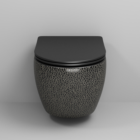 Унитаз подвесной Grossman Санфаянс GR-4455BBLS черный глянцевый с сиденьем микролифт безободковый каскадный смыв