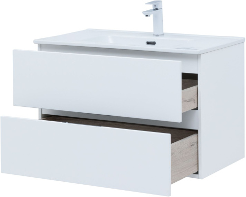 Комплект мебели: тумба с раковиной + зеркало-шкаф Aquanet Алвита New 00274206 81х46,5х138,2 подвесной - фото 3