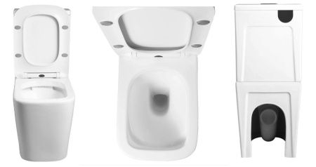 Унитаз напольный с бачком Cerutti SPA CT10314 белый с сиденьем микролифт безободковый каскадный смыв