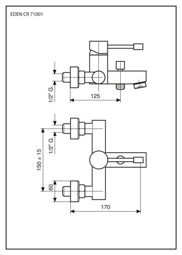 Смеситель Emmevi Eden 71001/CR настенный хром - фото 2
