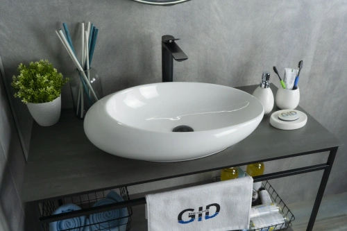 Раковина керамическая Gid Creativo 51167 59х37 накладная цвет белый - фото 4